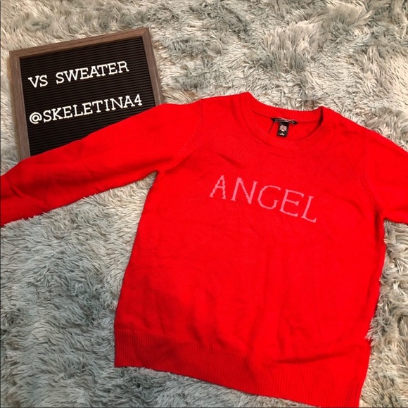 NWT Victoria’s Secret Angel Red Cashmere Sweater - Picture 2 of 6